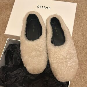 Old Celine furry slip on 35.5